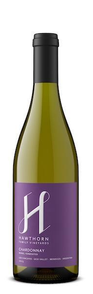 Chardonnay wine bottle from Hawthorn Family Vineyards